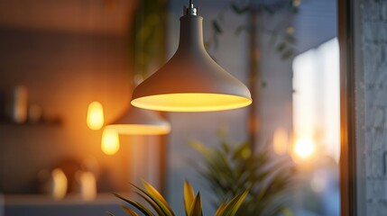 Warm Lighting Over Cozy Indoor Plants