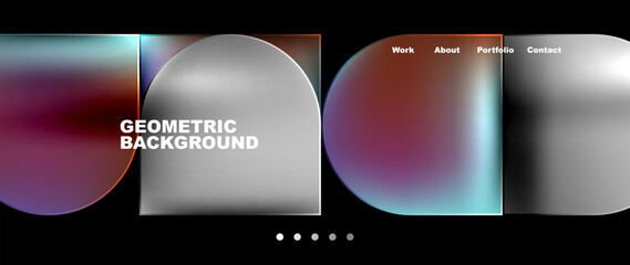 Circles and lines. Bright colorful geometry with glassmorphism effect. Vector Illustration For Wallpaper, Banner, Background, Card, Book Illustration, landing page