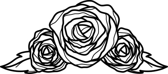 Rose Outline Illustration Vector