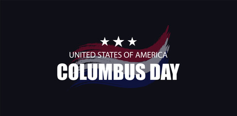 Honoring Columbus Day with USA Flag Text Design