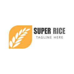 Agriculture wheat logo vector template and symbol