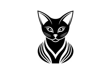 a minimalist cat logo vector art illustration with a cat icon logo