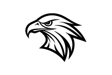 a minimalist logo vector art illustration with a points EAGLE HEAD logo