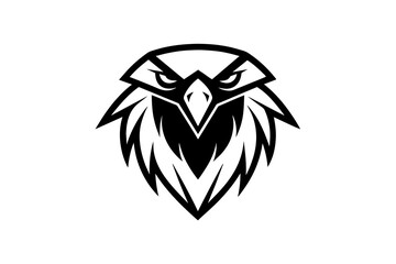 a minimalist logo vector art illustration with a points EAGLE HEAD logo