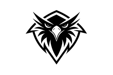 Obraz premium a minimalist logo vector art illustration with a points EAGLE HEAD logo