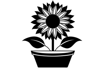 sunflower tup vector silhouette illustration