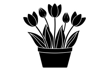 tulip tup vector silhouette illustration