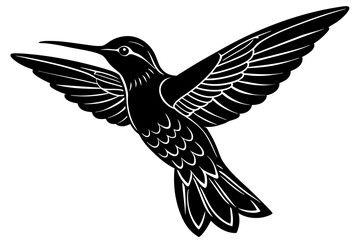 Hand drawn hummingbird vector silhouette illustration