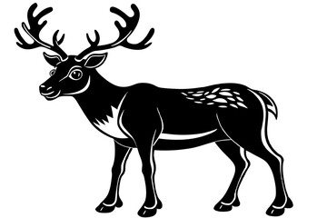 reindeer vector silhouette illustration svg
