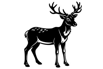 Obraz premium reindeer vector silhouette illustration svg