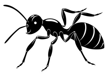 cute ant  vector silhouette illustration