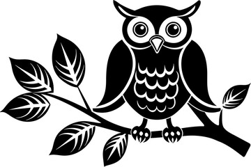 Fototapeta premium cute owl bird vector silhouette illustration