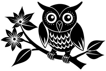cute owl bird vector silhouette illustration
