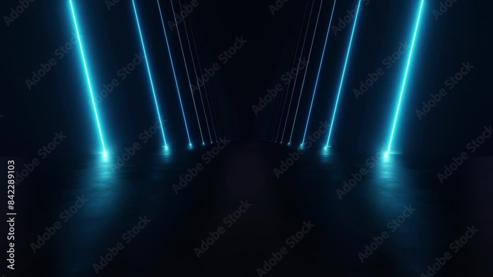 Leinwandbilder abstract of dark sci-fi tunnel, futuristic spaceship corridor. loop animation.