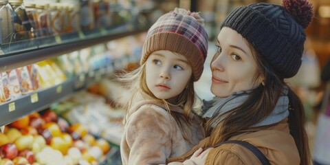 Obraz premium Woman and child shopping