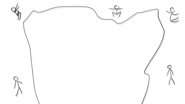 Deformable frame and small people.