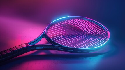 Eyecatching Pro Tennis dynamics Player racquet shuttlecock epitomize court