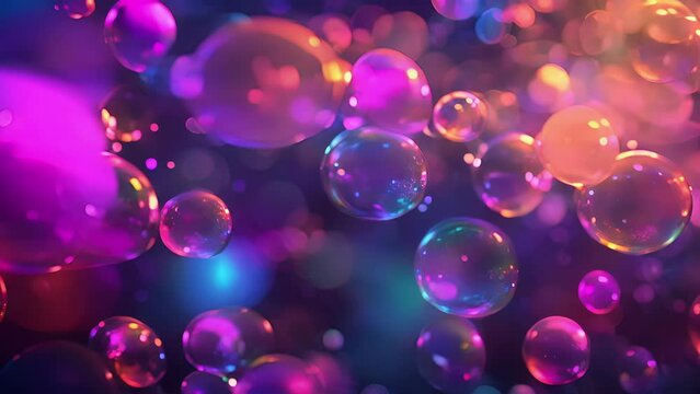 A bubble chart with bubbles of different sizes and colors representing the varying impact of market trends on different sectors.