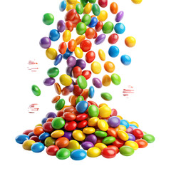 Obraz premium colorful rainbow candy falling isolated transparent background