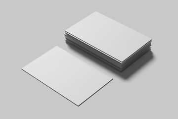Blank Business Card 85mm x 55mm Mockup Hight angle view 