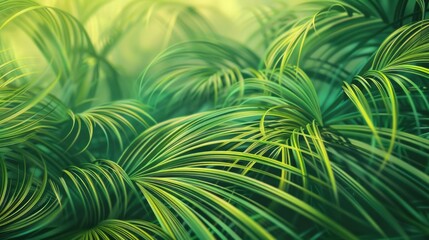 Naklejka premium Green Artwork. Abstract Art Illustration Solution with Plant and Field Shape