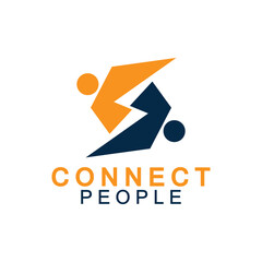 People Connect logo design template. connection logo for business