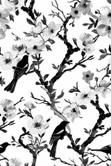 Fototapeta premium A seamless repeating pattern in black and white