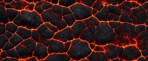 Lava texture fire background with molten rock, volcanic magma, and fiery patterns

