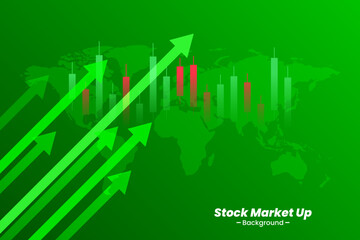 Stock Market Up Background with Up Graph Arrow Illustration Design