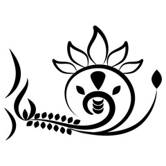 Abstract black line pattern Vector illustration Isolated on white background