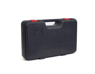 black tool kit box isolated on white background