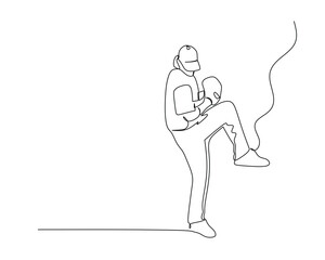 Continuous single line drawing of The pitcher prepares to throw the ball. baseball tournament event . Design illustration