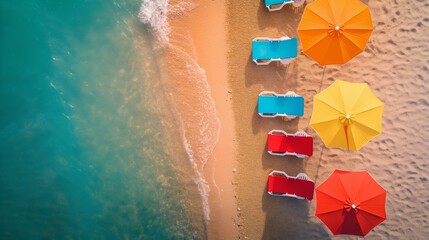 Sandy Serenity, Beach Chairs and Umbrella from Above