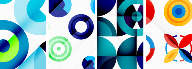 Round geometric elements and circles in background design for wallpaper, business card, cover, poster, banner, brochure, header, website