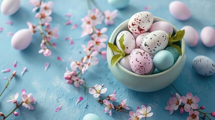 Eggs on Blue Table