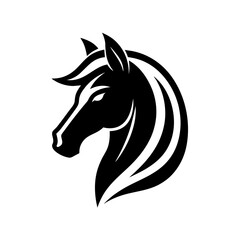 minimalist Horse logo vector art illustration icon