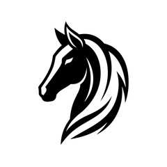 minimalist Horse logo vector art illustration icon