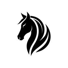 minimalist Horse logo vector art illustration icon