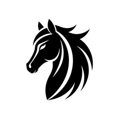 minimalist Horse logo vector art illustration icon