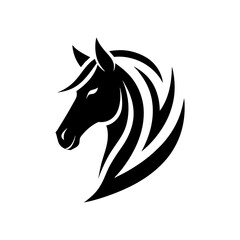 minimalist Horse logo vector art illustration icon