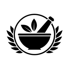 Minimalist retail pharmacy Logo type pictorial mark vector art illustration