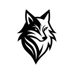 Minimalist golden wolf logo vector art illustration icon
