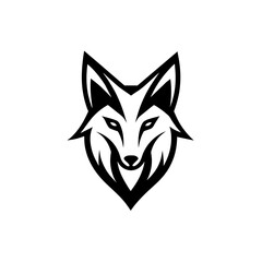 Minimalist golden wolf logo vector art illustration icon