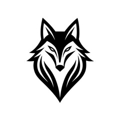 Minimalist golden wolf logo vector art illustration icon