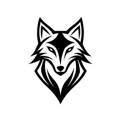 Minimalist golden wolf logo vector art illustration icon