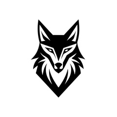 Minimalist golden wolf logo vector art illustration icon