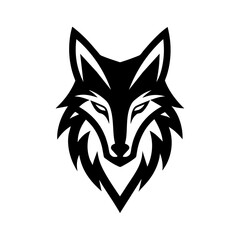 Minimalist golden wolf logo vector art illustration icon