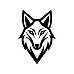 Minimalist golden wolf logo vector art illustration icon