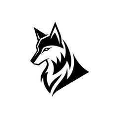 Minimalist golden wolf logo vector art illustration icon