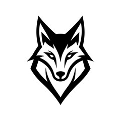 Minimalist golden wolf logo vector art illustration icon